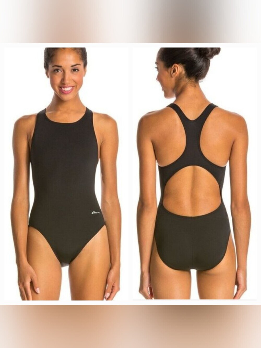 NWT Dolfin Black Racerback Swim Suit size XXL